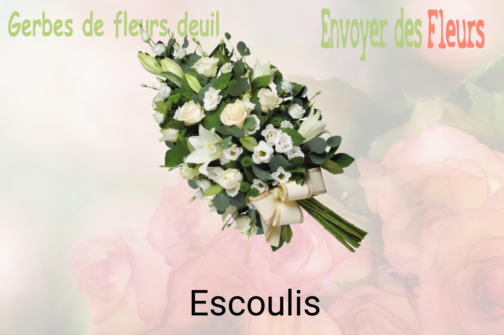 Gerbe de fleurs de deuil livrée à Escoulis